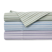 Shirt Stripes Printed Cotton Percale Sheet Set