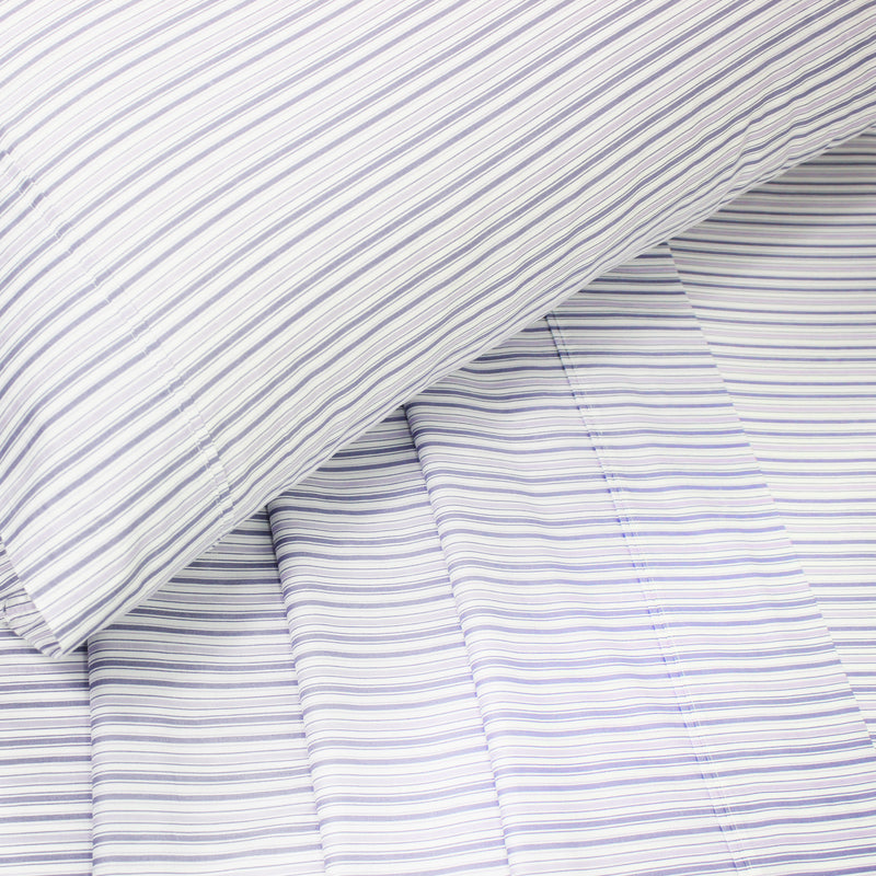 Shirt Stripes Printed Cotton Percale Sheet Set