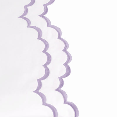 Double Scallop Embroidered Percale Pillowcase Pair