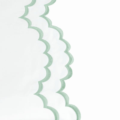 Double Scallop Embroidered Percale Pillowcase Pair