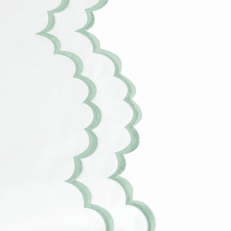 Double Scallop Embroidered Percale Pillowcase Pair