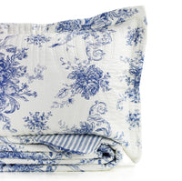 Toile Reversible Cotton Quilt Set