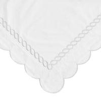 600 Thread Count Scallop Rope Embroidered Cotton Duvet Set