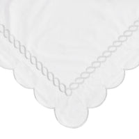 600 Thread Count Scallop Rope Embroidered Cotton Euro Sham Pair