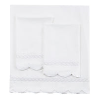 600 Thread Count Scallop Rope Embroidered Cotton Sheet Set