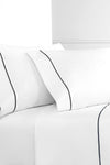 Single Stripe Embroidered Percale Sheet Set