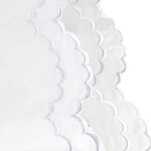 Double Scallop Embroidered Percale Sheet Set