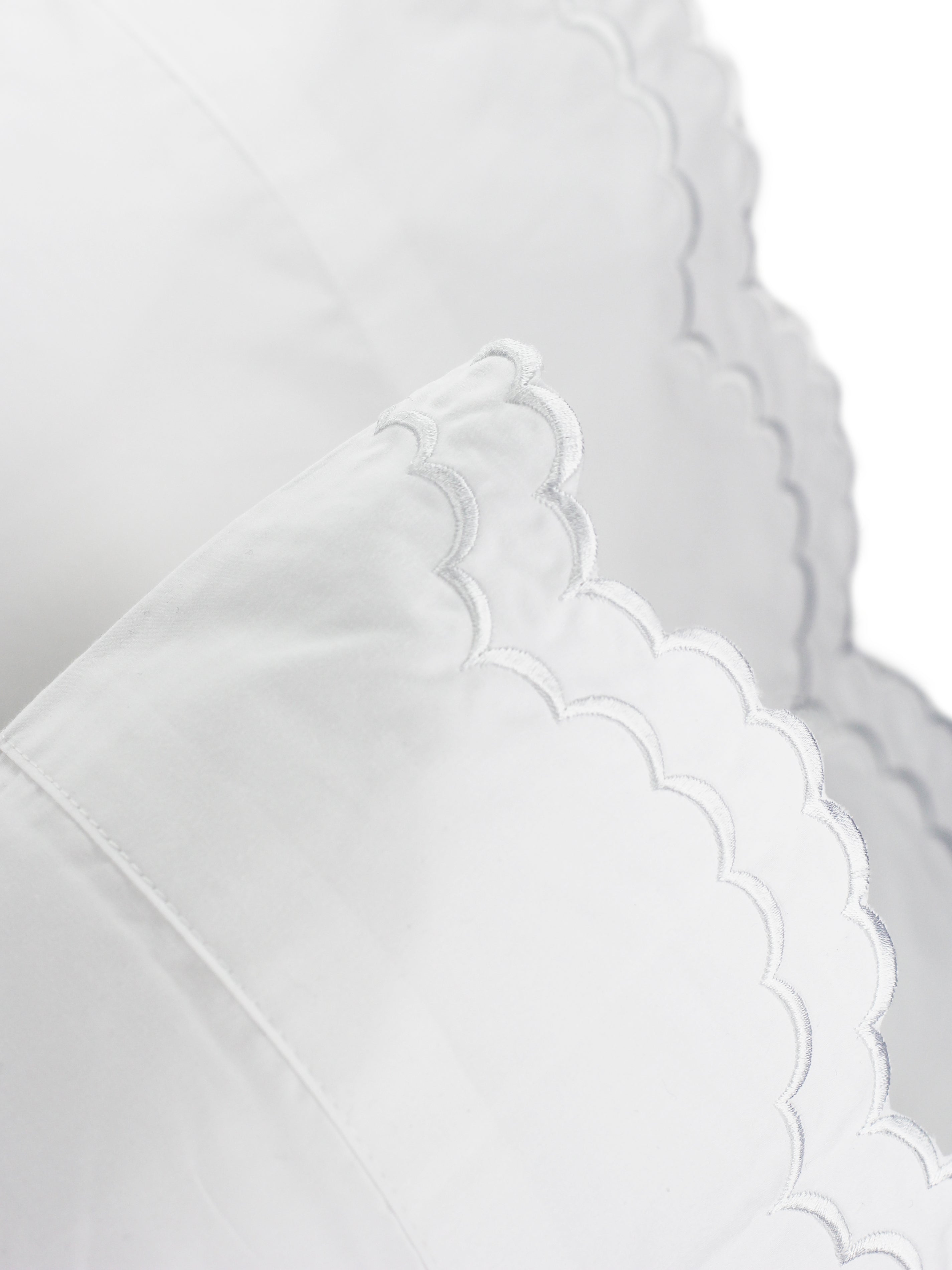 Double Scallop Embroidered Percale Pillowcase Pair Laytner s