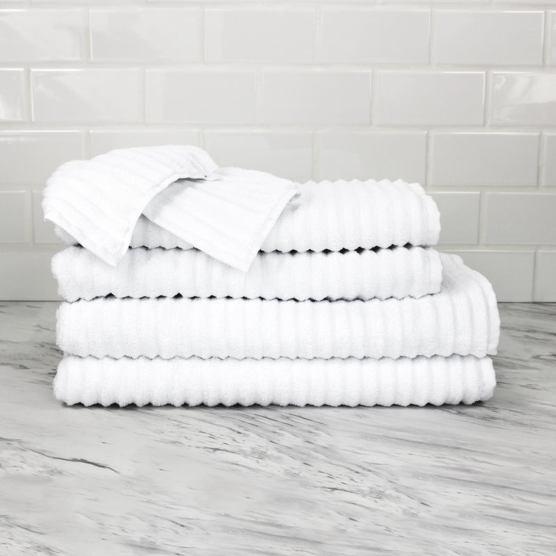 6pc Turkish Bath Towel Set White