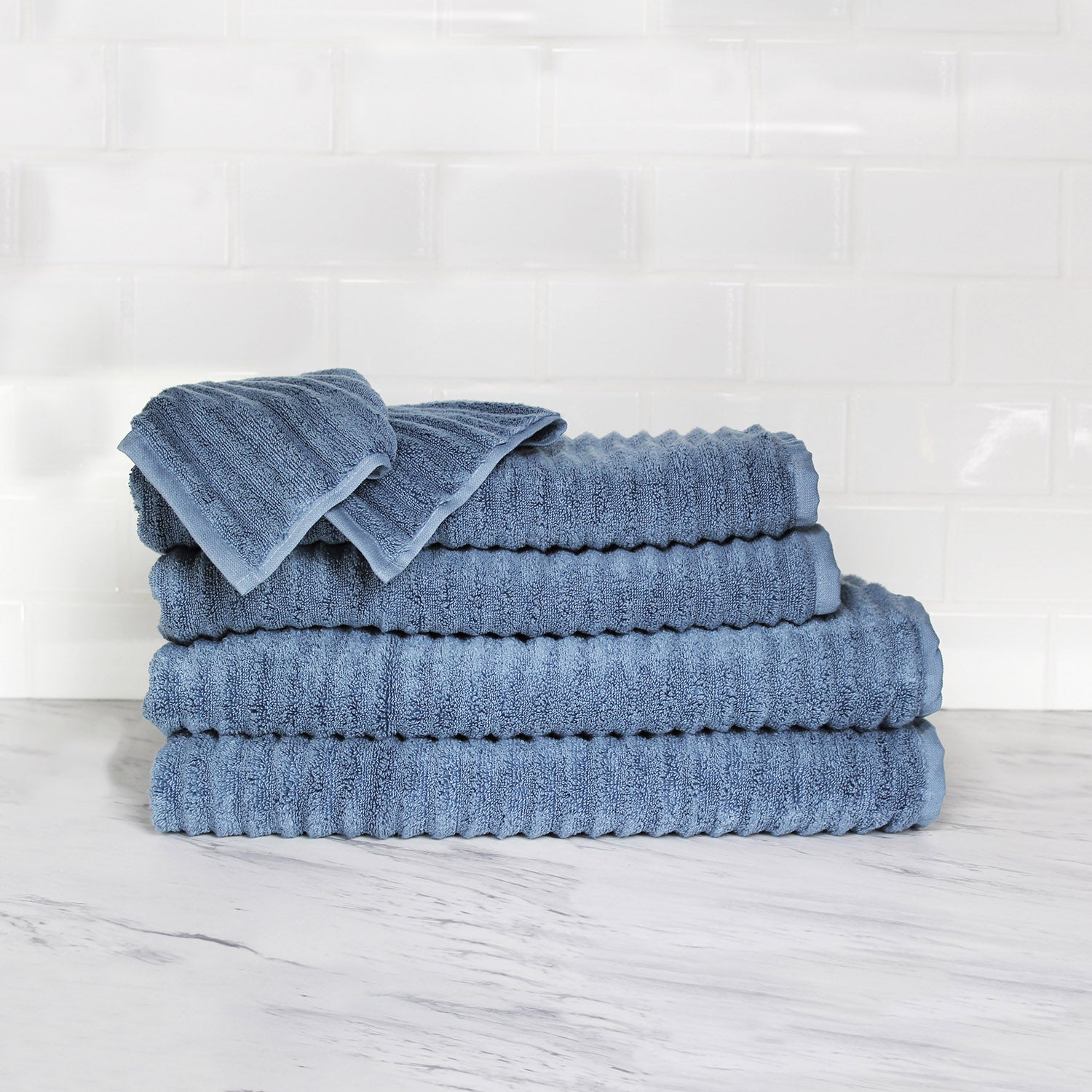 Turkish ribbed 2025 bath towel collection