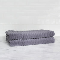 100% Turkish Cotton Ribbed Bath Sheets 2 Piece Set