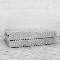 100% Turkish Cotton Ribbed Bath Sheets 2 Piece Set