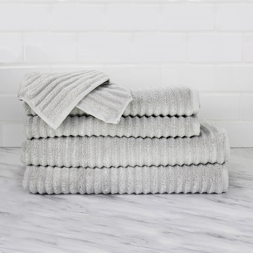 100% Turkish Cotton Ribbed 6 Piece Towel Set