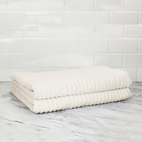 100% Turkish Cotton Ribbed Bath Sheets 2 Piece Set