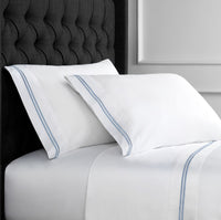 600 Thread Count Double Stripe Embroidered Sheet Set