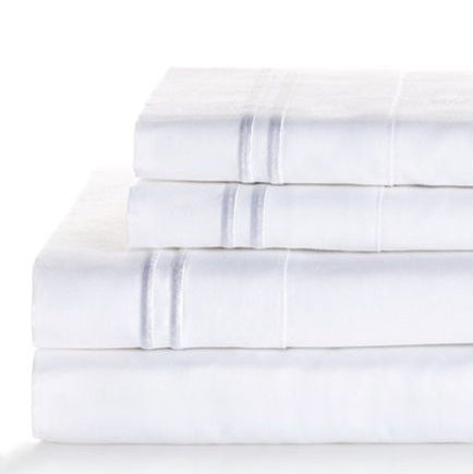 600 Thread Count Border Stripe Embroidered Sheet Set