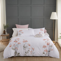 Hydrangea 100% Cotton Embroidered Duvet Set