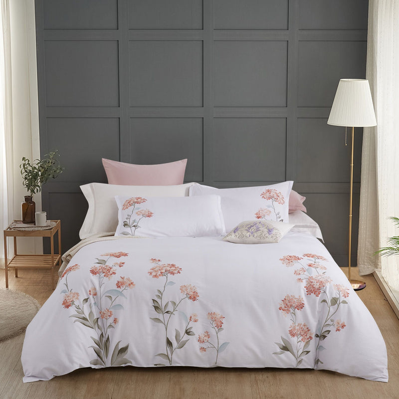 Hydrangea 100% Cotton Embroidered Duvet Set