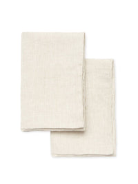 100% Linen Plain Hem Pillowcase Pair