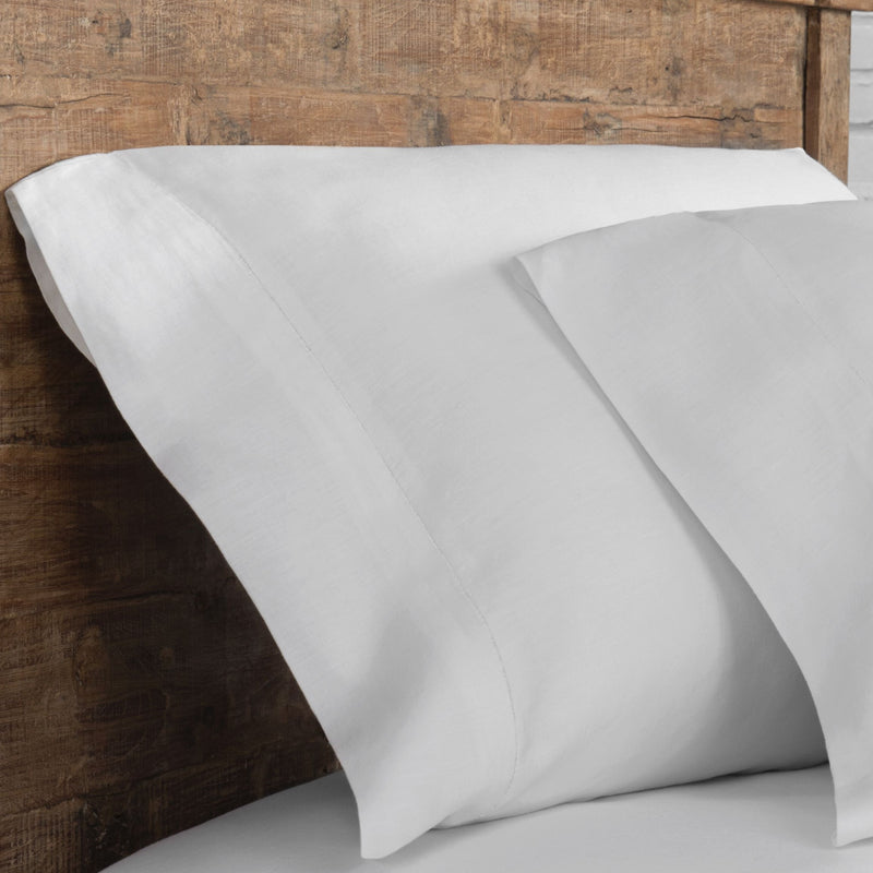 100% Linen Plain Hem Pillowcase Pair