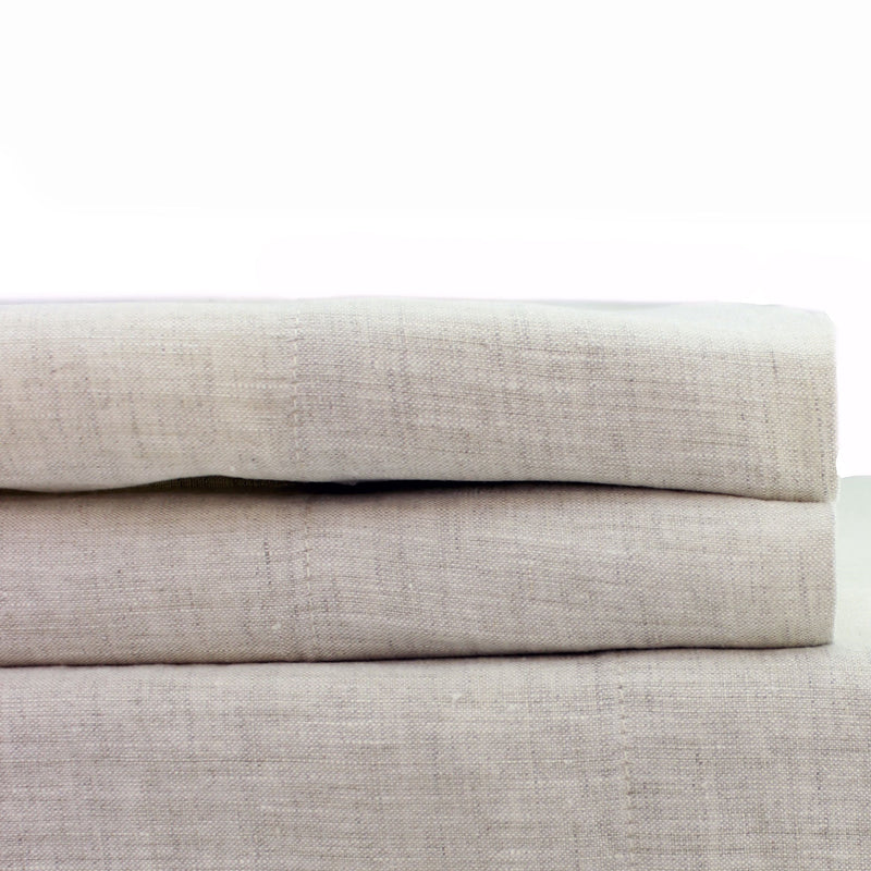 100% Linen Plain Hem Pillowcase Pair