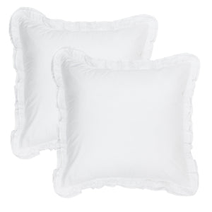Double Ruffle Percale Euro Sham Pair