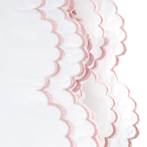 Double Scallop Embroidered Percale Sheet Set