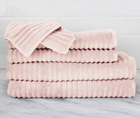 100% Turkish Cotton Ribbed 6 Piece Towel Set