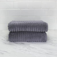 100% Turkish Cotton Ribbed Bath Towels 2 Piece Set