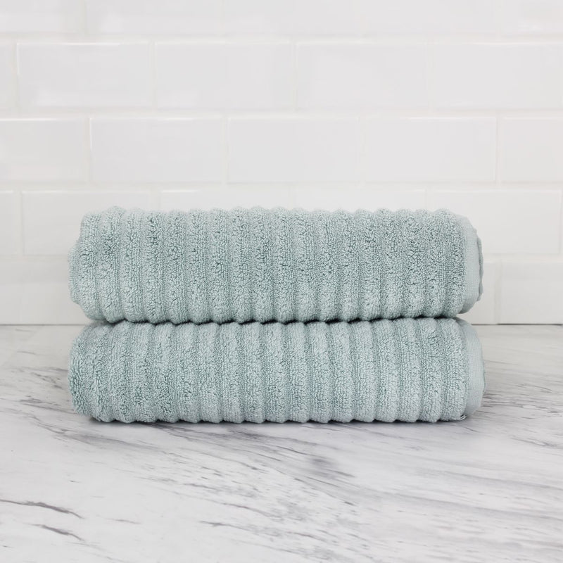 100% Turkish Cotton Ribbed Bath Towels 2 Piece Set