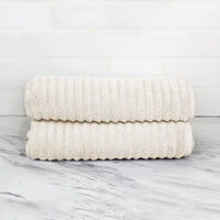 100% Turkish Cotton Ribbed Bath Towels 2 Piece Set