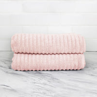 100% Turkish Cotton Ribbed Bath Towels 2 Piece Set