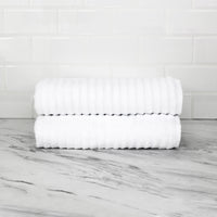 100% Turkish Cotton Ribbed Bath Towels 2 Piece Set