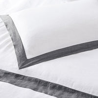 100% Linen Border Hem Duvet Sets