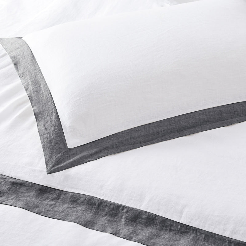 100% Linen Border Hem Duvet Sets