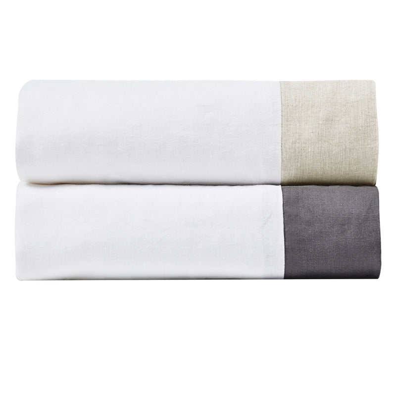 100% Linen Border Hem Sheet Sets