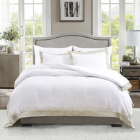 100% Linen Border Hem Duvet Sets