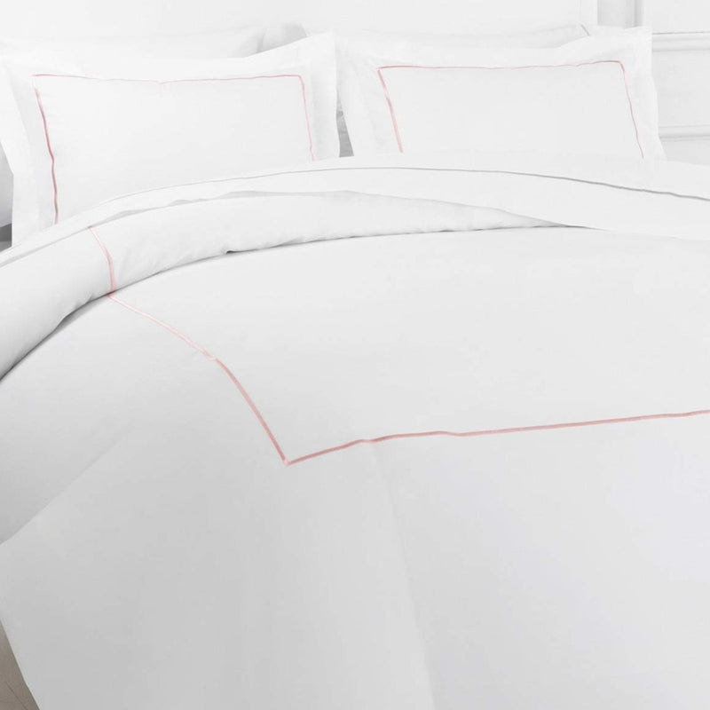 Single Stripe Embroidered Percale Duvet Set