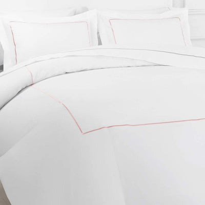 Single Stripe Embroidered Percale Duvet Set