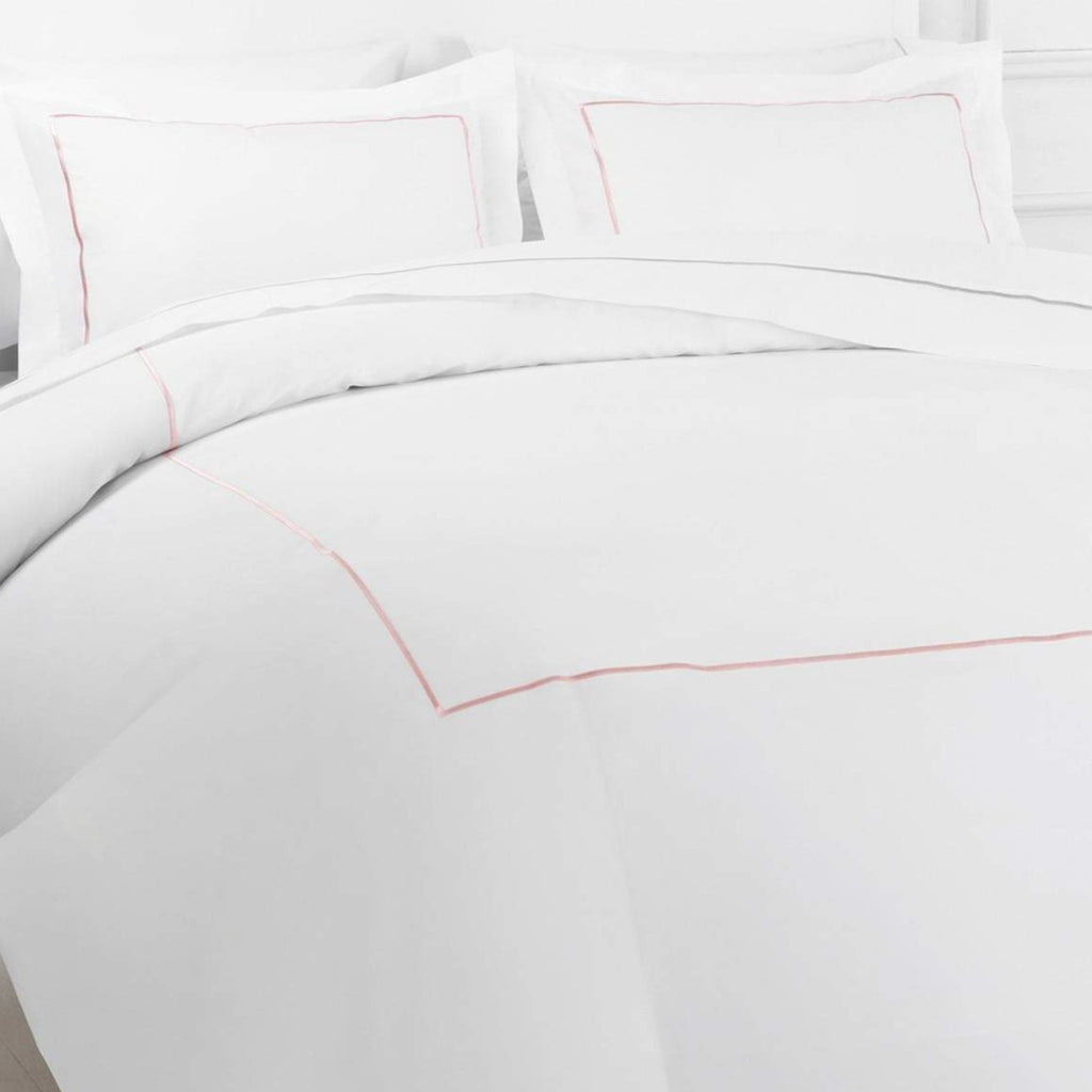 Single Stripe Embroidered Percale Duvet Set