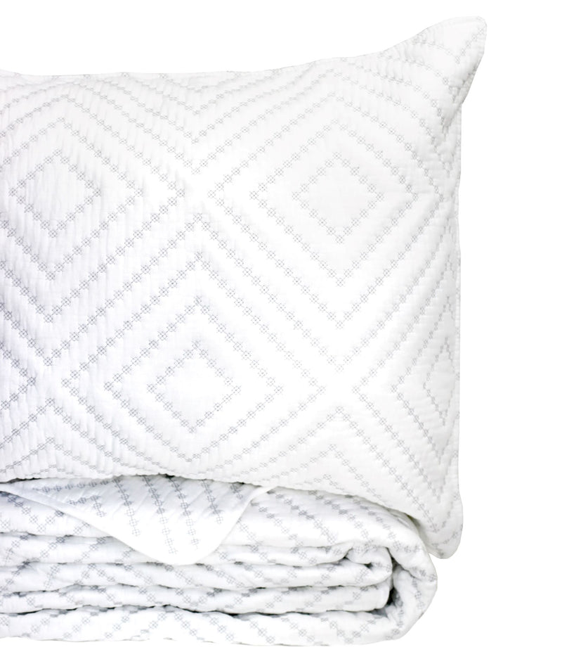 Diamond Square Cotton Quilt Set