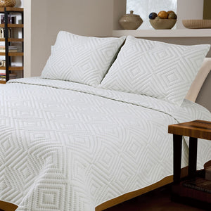 Diamond Square Cotton Quilt Set