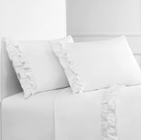 Double Ruffle Percale Sheet Set