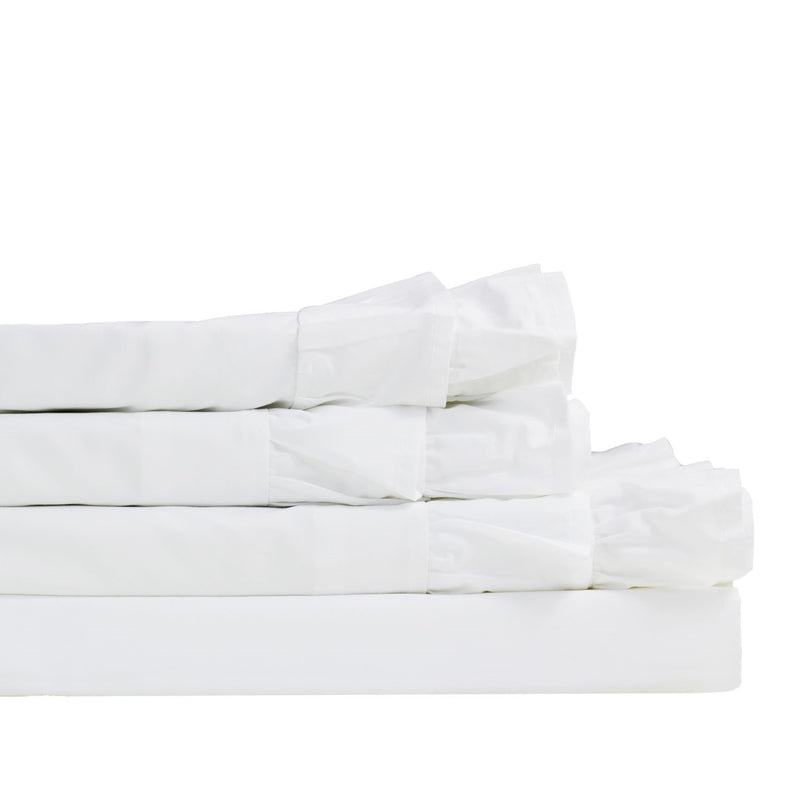 Double Ruffle Percale Sheet Set