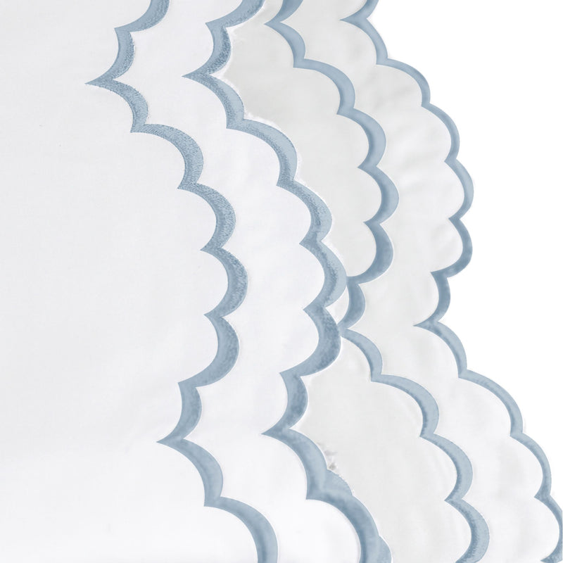 Double Scallop Embroidered Percale Pillowcase Pair