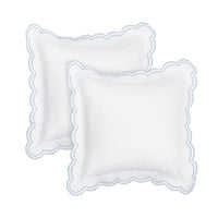 Double Scallop Embroidered Percale Euro Sham Pair