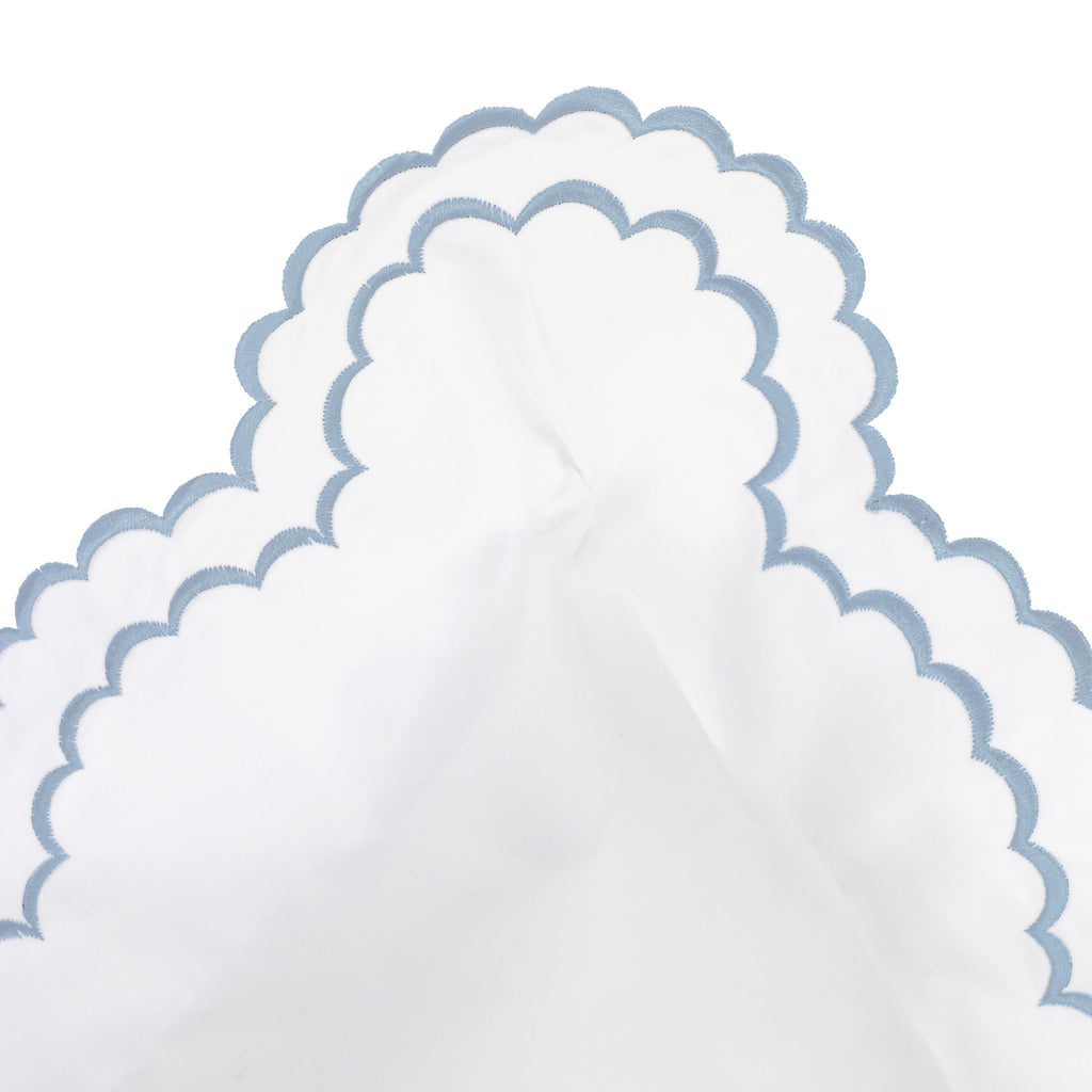 Double Scallop Embroidered Percale Euro Sham Pair