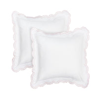 Double Scallop Embroidered Percale Euro Sham Pair