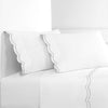 Double Scallop Embroidered Percale Sheet Set