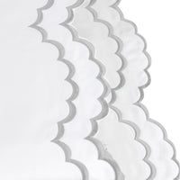 Double Scallop Embroidered Percale Pillowcase Pair